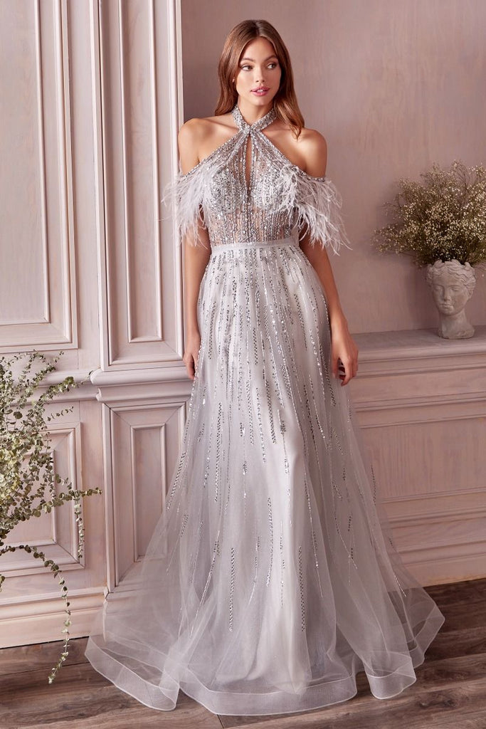 ANASTASIA FEATHER GOWN - Belle Le Chic